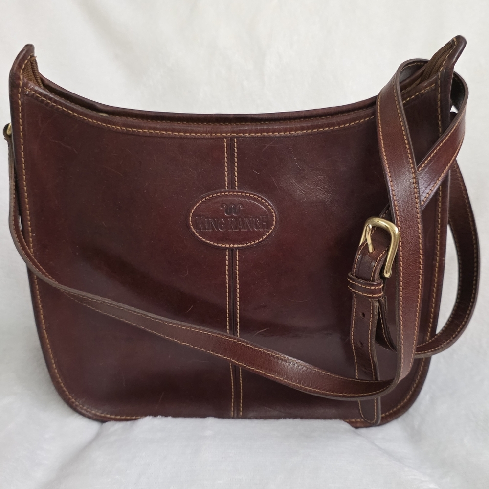King Ranch Structured Leather Purse Crossbody Shoulder Bag